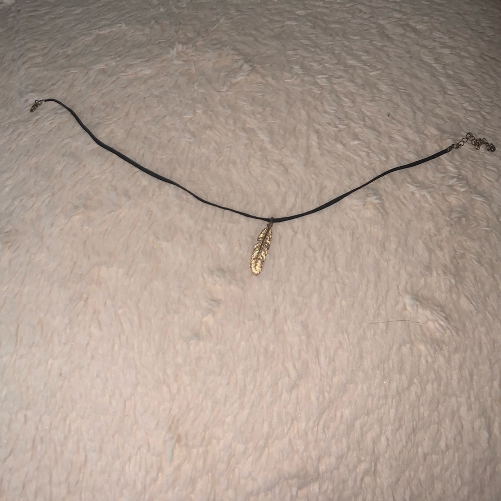 gold feather choker